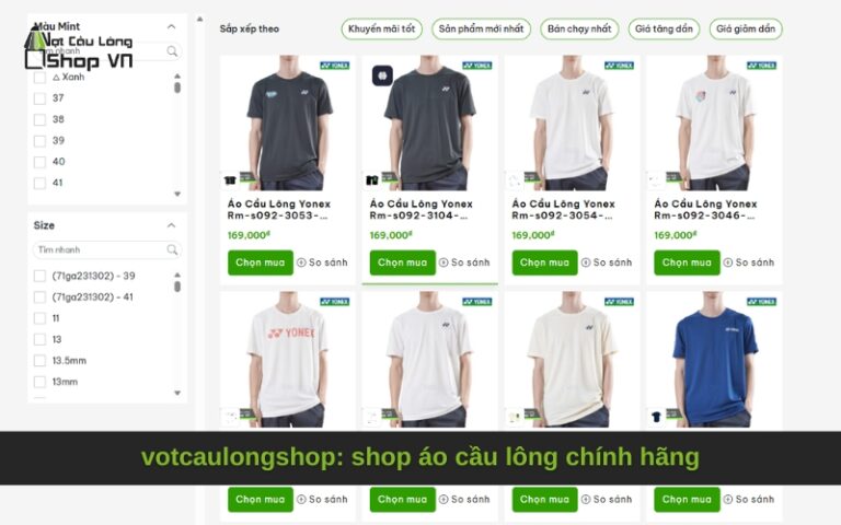 votcaulongshop: shop áo cầu lông chính hãng
